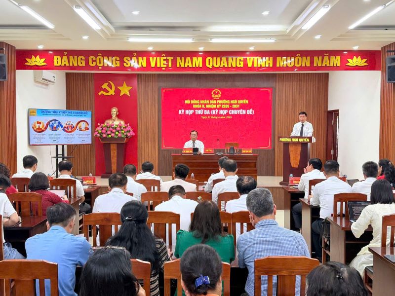 Kỳ họp thứ 3 (chuyên đề) HĐND phường Ngô Quyền khóa 2 (nhiệm kỳ 2026 - 2031): Thông qua nghị quyết sắp xếp lại tổ dân phố và các phòng chuyên môn thuộc UBND phường